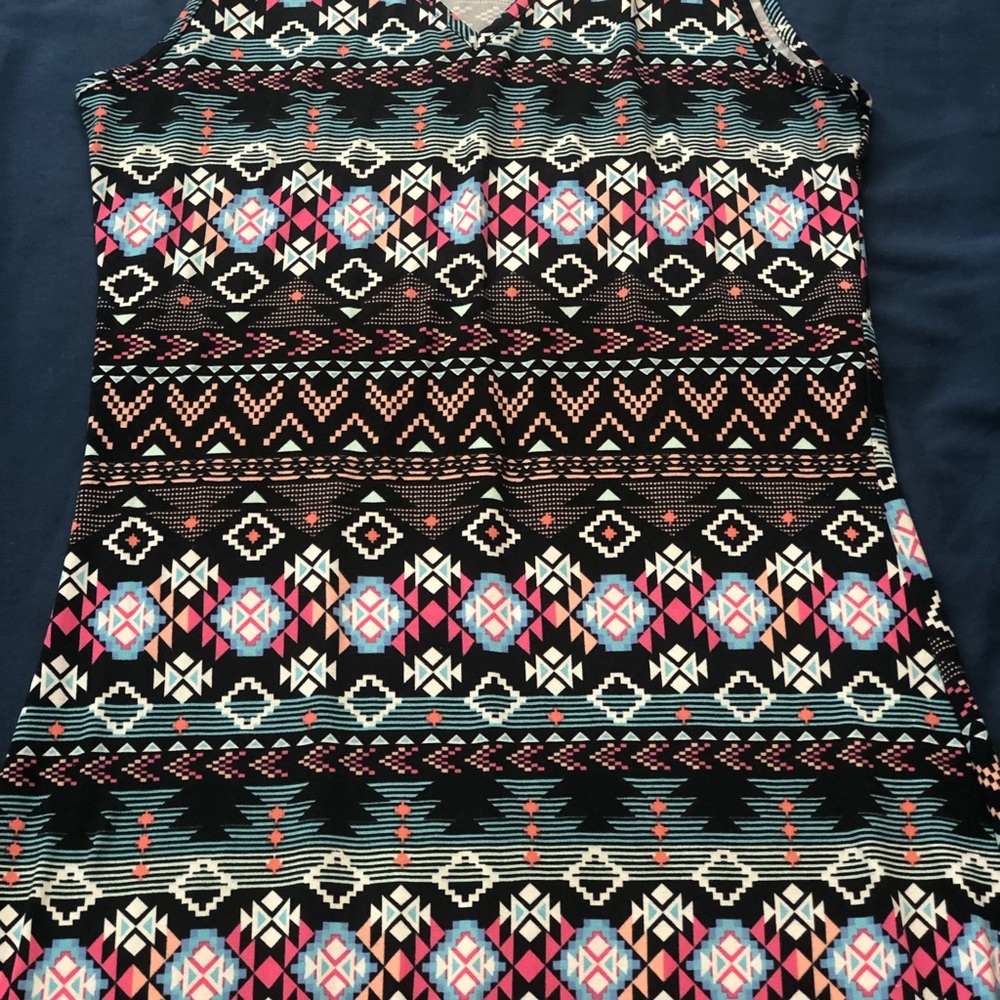 Multicolor Geometric Print Maxi Dress